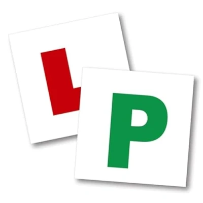 Image of The Home Fusion Company 4 x Magnetic L &amp; P Plates Learner New Driver Exterior Car Secure Safe Sign