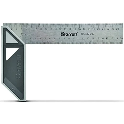 Image of Starrett Carpenter Square K53M 250 S Stainless Steel Angle Ruler Carpentry 250mm (10) Aluminium Alloy Handle for Craftsman Woodworking