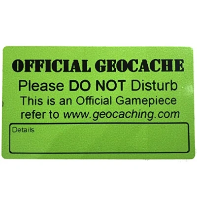 Image of Geocache Label Sticker for Geocaching Weather Proof Vinyl (85mm)