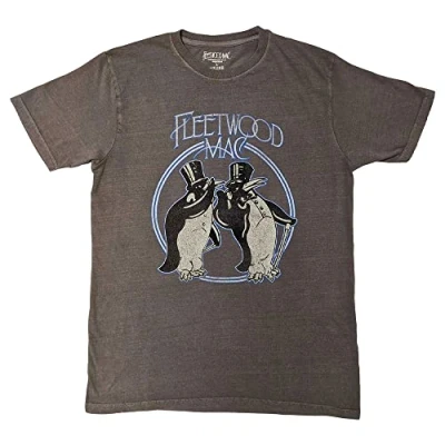 Image of Fleetwood Mac T Shirt Penguins Band Logo Official Unisex Grey L