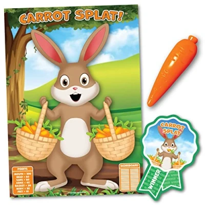 Image of CARROT SPLAT Fun Easter Party Game Unlimited Player Play with family, kids, school children over the Holidays an ideal Decoration or Accessories