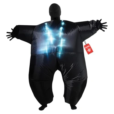Image of Morphsuits MCLUMBK Inflatable Megamorph Fancy Dress Costume, Black Light Up, One Size