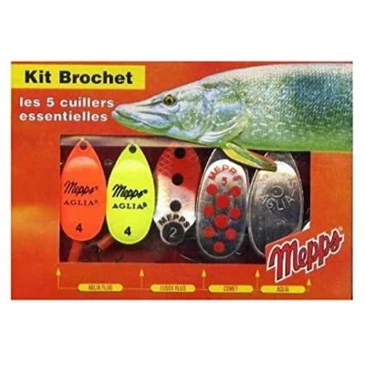 Image of Mepps Spinner Kits**Trout**Pike**Perch Lure Packs Selections Comet Aglia Lusox Black Fury XD Minnow (Pike Pack)
