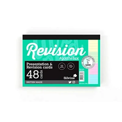 Image of Luxpad A6 Gluebound Revision &amp; Presentation Cards Assorted Colours. 48 Lined Per Pad (6x4&quot;)