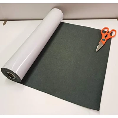 Image of One Metre x 450mm Wide roll of Charcoal Sticky Back SELF Adhesive Felt Baize