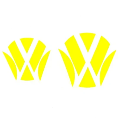 Image of Emblem Corners 5 x Folia Front + Rear VW Golf VII GTI GTD R Turbo Neon Yellow Logo