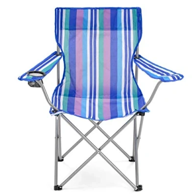 Image of Yello Folding Camping Chair, Blue/Purple Stripe, 85 x 81 48 cm