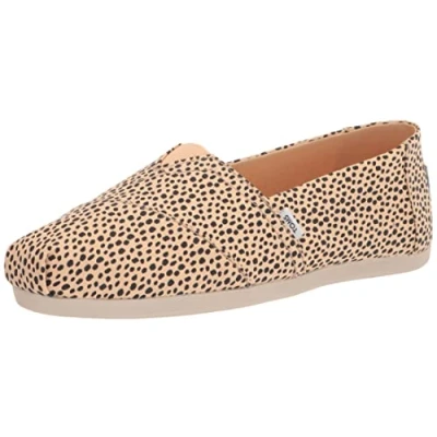 Image of TOMS Women&#039;s Alpargata Print Loafer Flat, Honey Beige Mini Cheetah, 4.5 UK