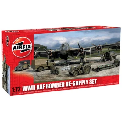 Image of Airfix Model Set A05330 WWII RAF Bomber Re supply Building Kit Plastic Diorama Kits for Adults &amp; Children 8+, Includes Sprues Decals 1:72 Scale