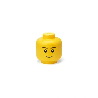 Image of LEGO Storage Head (MINI) BOY Polypropylene Box with Lid for Kids&#039; Toy Stackable Organizer and Fun Solution