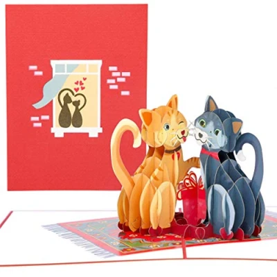 Image of PopLife Love Kitties Pop Up 3D Greeting Card Mother&#039;s Day Card, Valentine&#039;s Day, for Cat Lovers Mom, Wife, Grandma, Daughter, Friend, Mother in Law