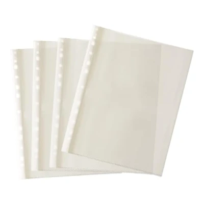 Image of Pack of 250 A4 Glass Clear Punched Pockets by Janrax