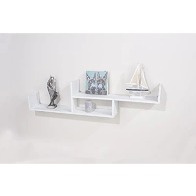 Image of Core Products, Tweed Floating Two Tier Wall Shelf Matt White