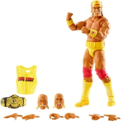 Image of Mattel WWE Hulk Hogan Ultimate Edition Fan TakeOver Action Figure with Articulation, Life like Detail &amp; Accessories, 6 inch