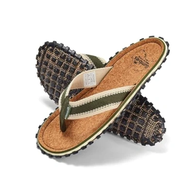 Image of Gumbies Corker Unisex Flip Flops, with Supersoft Cotton Toe Post, Sustainable Cork &amp; Recycled Rubber Sole Comfort Guaranteed Khaki 3