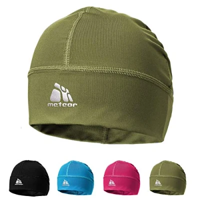 Image of meteor Beanie Hat Skull Cap Windproof Cycling Running Skiing Snowboard Motorcycle Sports Under Helmet Antibacterial Quick Dry Stretchable Warm Thermal Outdoors Men Women Boys Girls One Size Khaki