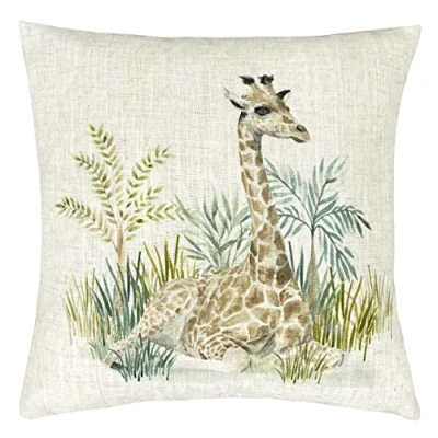 Image of Evans Lichfield Kenya Polyester Filled Cushion, Polyester, Giraffe