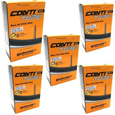 Image of Continental Race 28 700 x 25 32c Bike Inner Tubes with Presta 60mm Valve (Set of 5),Black
