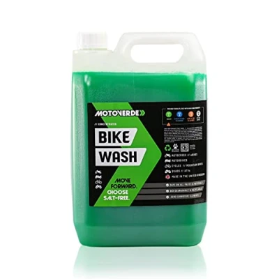 Image of Motoverde bike Wash 5 Litre, Makes 10 Litres Non Corrosive Cleaner for Cycle, Motorcycle, Motocross Bikes, Road, MTB, Gravel, E Bikes Safe on All Surfaces, Biodegradable cleaning spray
