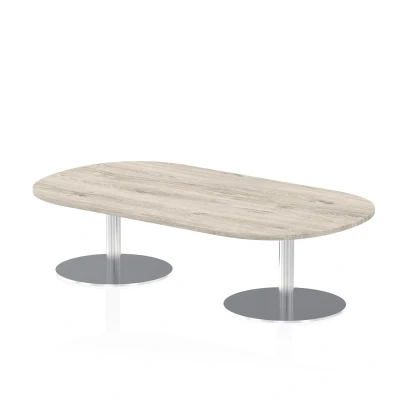 Image of Italia 1800mm Poseur Boardroom Table Grey Oak Top 475mm High Leg