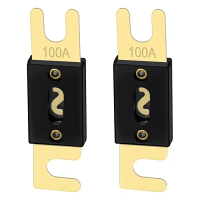 Image of Heschen ANL Fuse 100 Amp for Car Vehicles Audio System Sheet Gold Tone &amp; Black 2 Pack