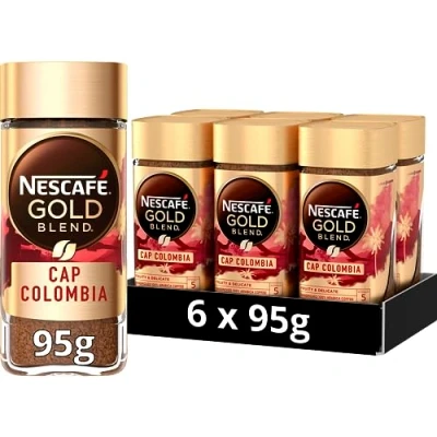 Image of Nescafe Cap Colombia Instant Coffee, 100% Arabica Single Origin Light Roasted Premium Colombian 95g (Pack of 6)