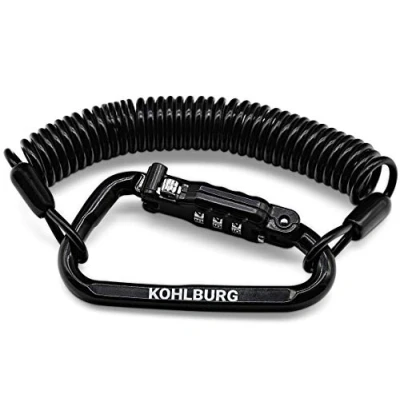 Image of KOHLBURG 180cm Extra Long Combination Lock for Your Pocket Cable 3mm Thick as a Stroller Lock, Helmet Snowboard &amp; ski