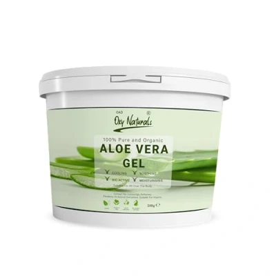 Image of 100% Pure Aloe Vera Gel from Freshly Cut Ideal for all Skin &amp; hair types After Sun Care, Dry Hydration, Acne, Suitable Face, Body, Hair, Cruelty free Big 500g
