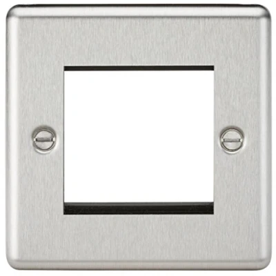 Image of KnightsBridge 2G Modular Faceplate Rounded Edge Brushed Chrome