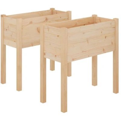 Image of vidaXL Garden Planters 2 pcs 70x31x70 cm Solid Pinewood