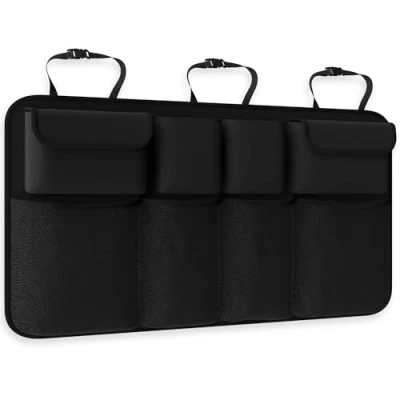 Image of ZENO Car Boot Seat Organiser Storage With 8 Back Bags Foldable Bag Adjustable Straps Tidy for SUV Truck MPV Van Large