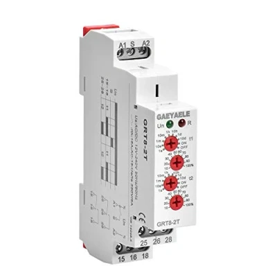 Image of GAEYAELE Double Delay on Timer Relay AC/DC12V 240V 2*SPDT 16A Din Rail Type Time Relay(GRT8 2T,AC/DC12V 240V)