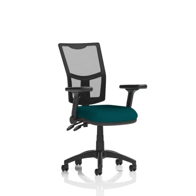 Image of Eclipse Plus II Operator Chair Mesh Back Seat Teal Adjustable Arms