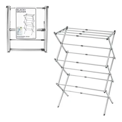 Image of Black + Decker Extendable Compact Airer Grey