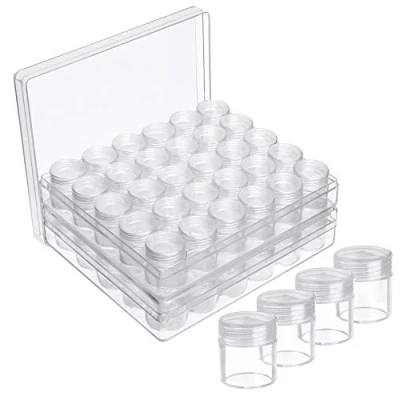 Image of Kurtzy 2 Pack 30 Slots Clear Organiser Box for Seed Art Rhinestones Removable Compartment Containers with Lids Diamond Dot Painting Beads, Jewellery, DIY Nail Art, Earrings, Glitter &amp; Embroidery