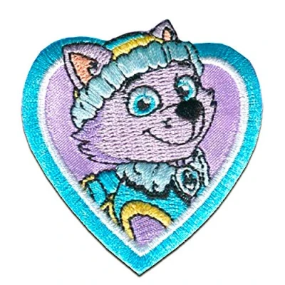 Image of Iron on Patches Paw Patrol &#039;Everest&#039; Purple 6x6cm Application Embroided Patch Badges