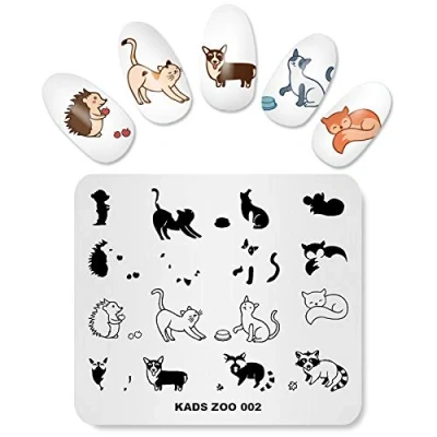 Image of KADS Stamping Plates Animal Cute Manicure Template Nail Art Image Stamp Design Tools(ZO002)