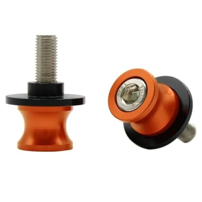 Image of Motorbike Universal 10MM CNC Aluminum Swingarm Sliders Spools Stand Screws for Duke 790 890 R 125 200 390 (Orange)