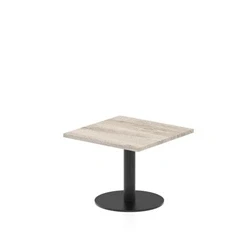 Image of Italia 600mm Square Coffee Table Grey Oak Top 475mm High Black Leg