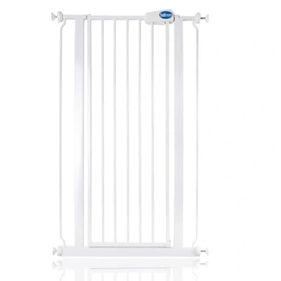 Image of Safetots Extra Tall Narrow Metal Safety Gate Pressure Fit, 68.5cm 75cm, White, 104cm in Height, Stair Gate, Baby Easy Installation