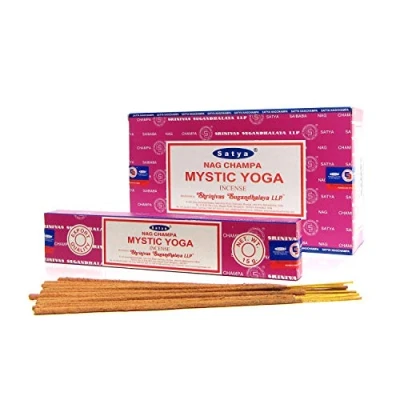 Image of Mystic Yoga Incense Sticks Hand Rolled Satya Nag Champa Joss Stick Room Aroma