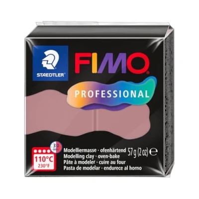 Image of STAEDTLER Polymer Modelling Clay FIMO Professional Oven Bake Dusty Pink, 57g 1 Block, 8040 20