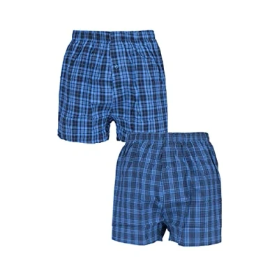 Image of 2 Pair Navy Woven Boxers Men&#039;s Small Farah