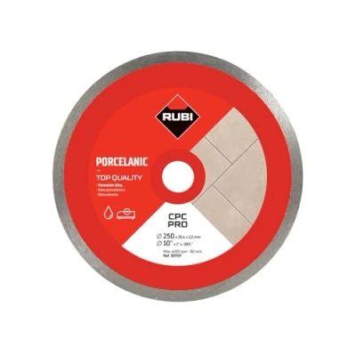 Image of RUBI Diamond Blade to Cut Fine Porcelain Tiles with Thicknesses of Less Than 25 mm Recommended for Mitre Cutting 250 CPC PRO