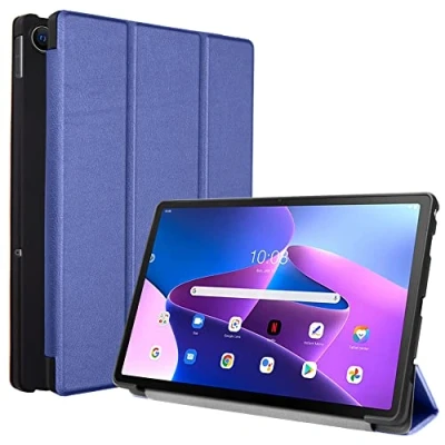 Image of TECHGEAR Smart Case for Lenovo Tab M10 Plus 3rd Gen 2022 (10.6&quot;) TB125 / TB128 PU Leather Slim Stand Cover with Corner Protection [Auto Wake/Sleep] Soft TPU Holder Blue
