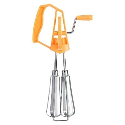 Image of Stainless Steel Manual Whisk,Manual Rotary Whisk,Egg Whisk Hand Held Egg Beater,Manual Kitchen Mixer Push Blender Cooking Tool Stirrer for Whisking, Beating, Stirring