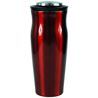 Image of Dunelm 650ml Cocktail Shaker Steel Built in Strainer Red High Metallic Lustre Finish Bar Party