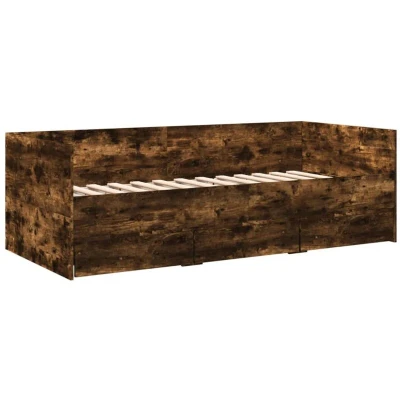Image of vidaXL Daybed with Drawers without Mattress Smoked Oak 90x200 cm