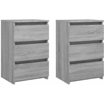 Image of vidaXL Bed Cabinets 2 pcs Grey Sonoma 40x35x62.5 cm Engineered Wood