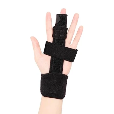 Image of Scurnhau Trigger Finger Splint, Support, Middle Bendable Support for Arthritis, Broken Finger, Dislocated, Tendinitis Fits Left and Right Hand, L/XL